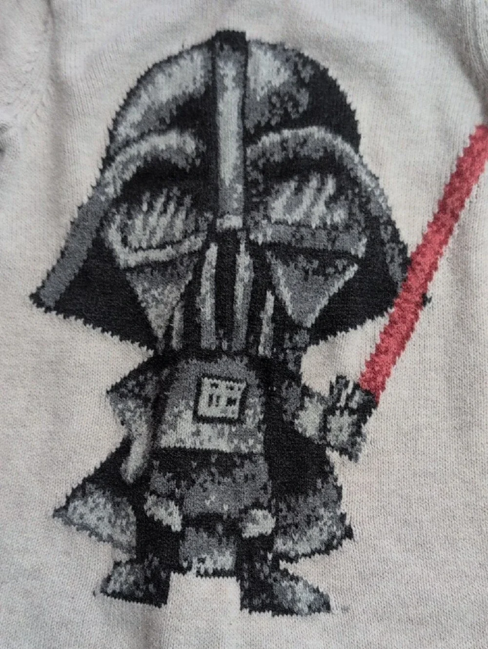6-12M GAP Light Gray Knit Star Wars Darth Vader One-Piece